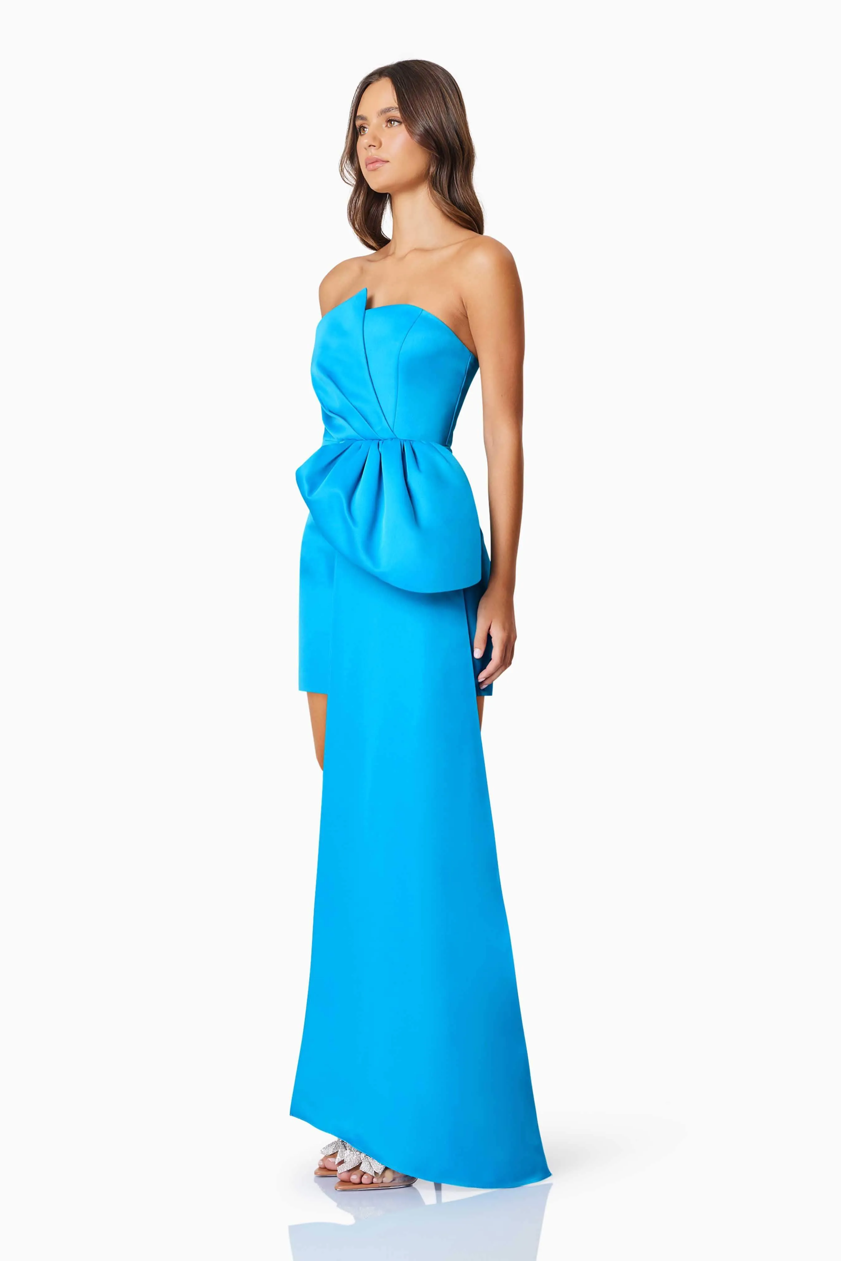 Alice Bow Mini Dress in Blue