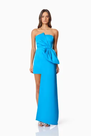 Alice Bow Mini Dress in Blue