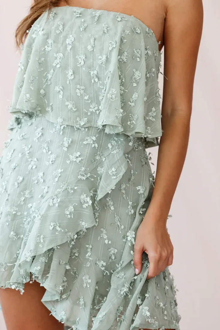 Bel Air Embellished Bandeau Dress Sage