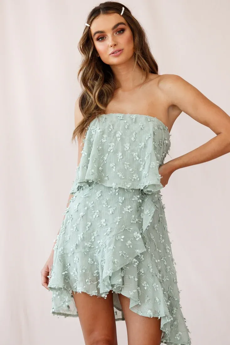 Bel Air Embellished Bandeau Dress Sage