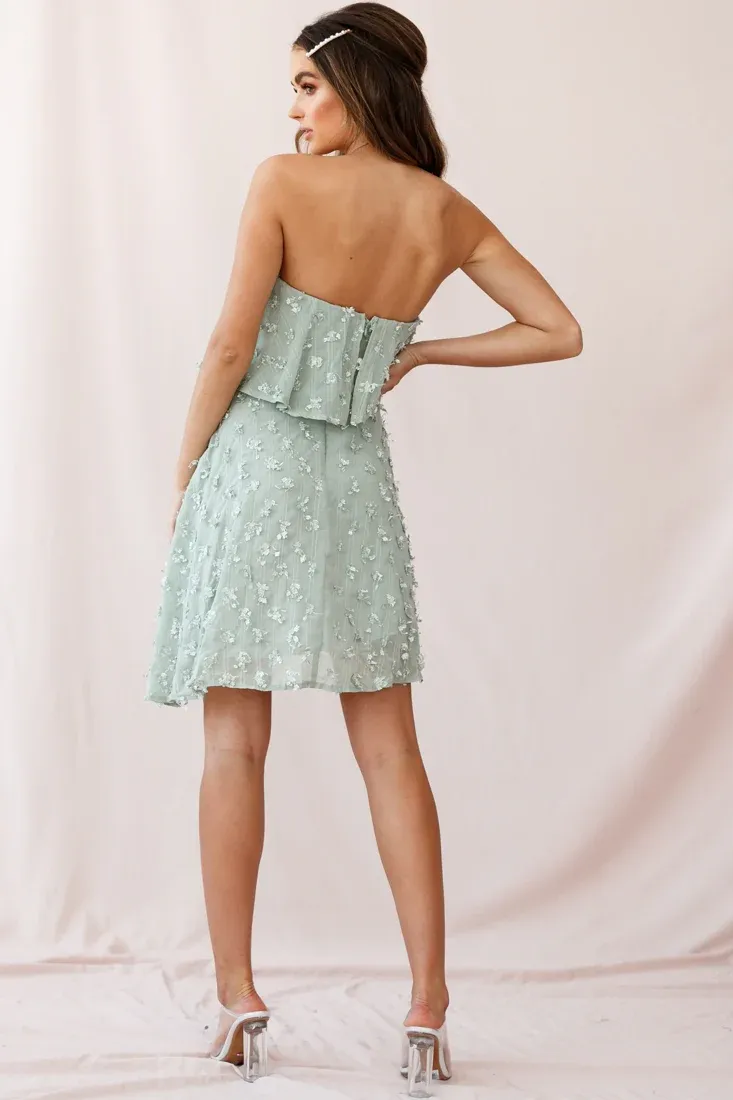 Bel Air Embellished Bandeau Dress Sage