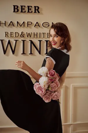 Black & White Keyhole Swing Dress