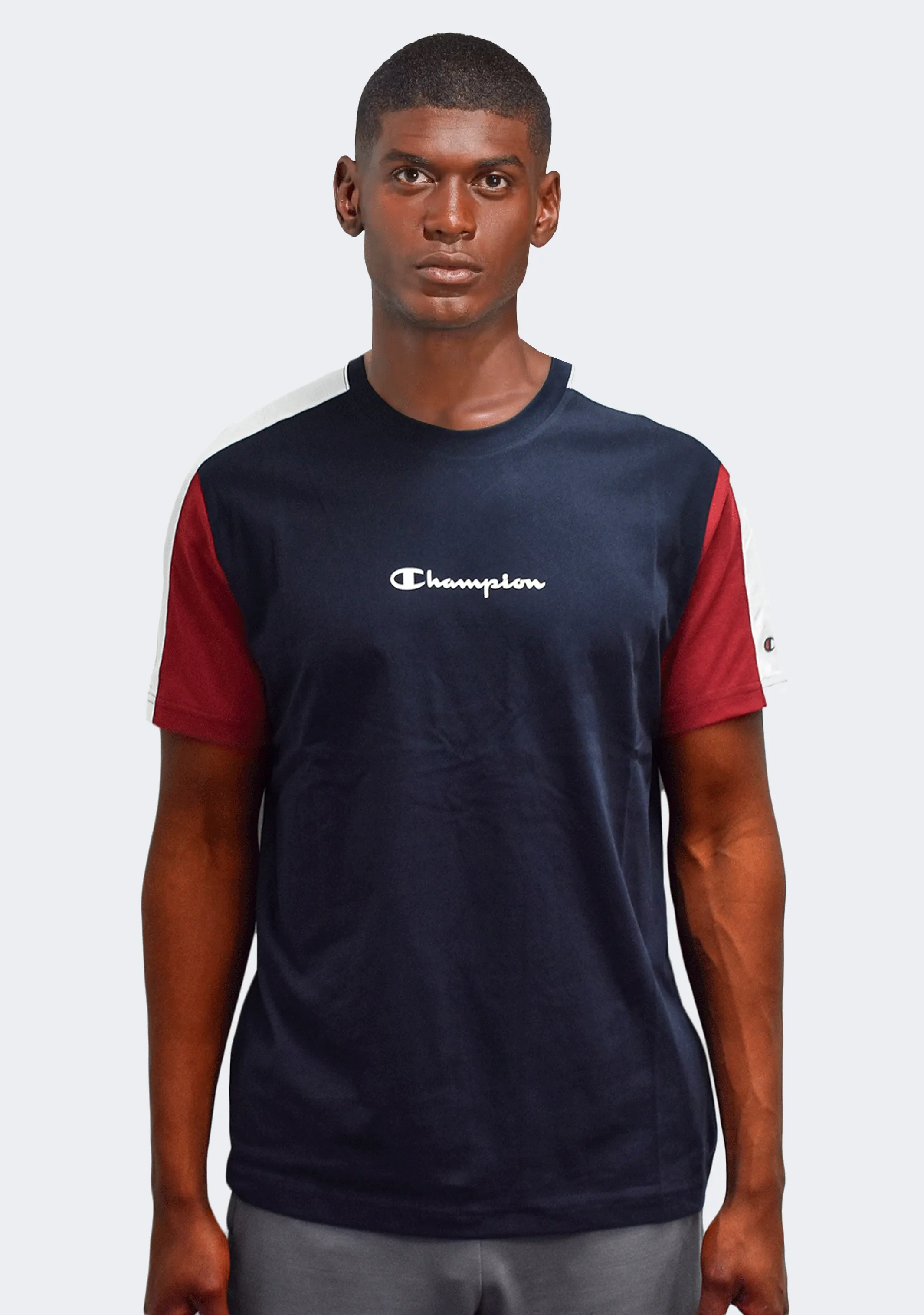 Champion Mens EU Mod Block Tee Red Navy