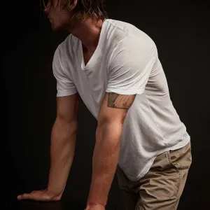 Clear Jersey V Neck - White