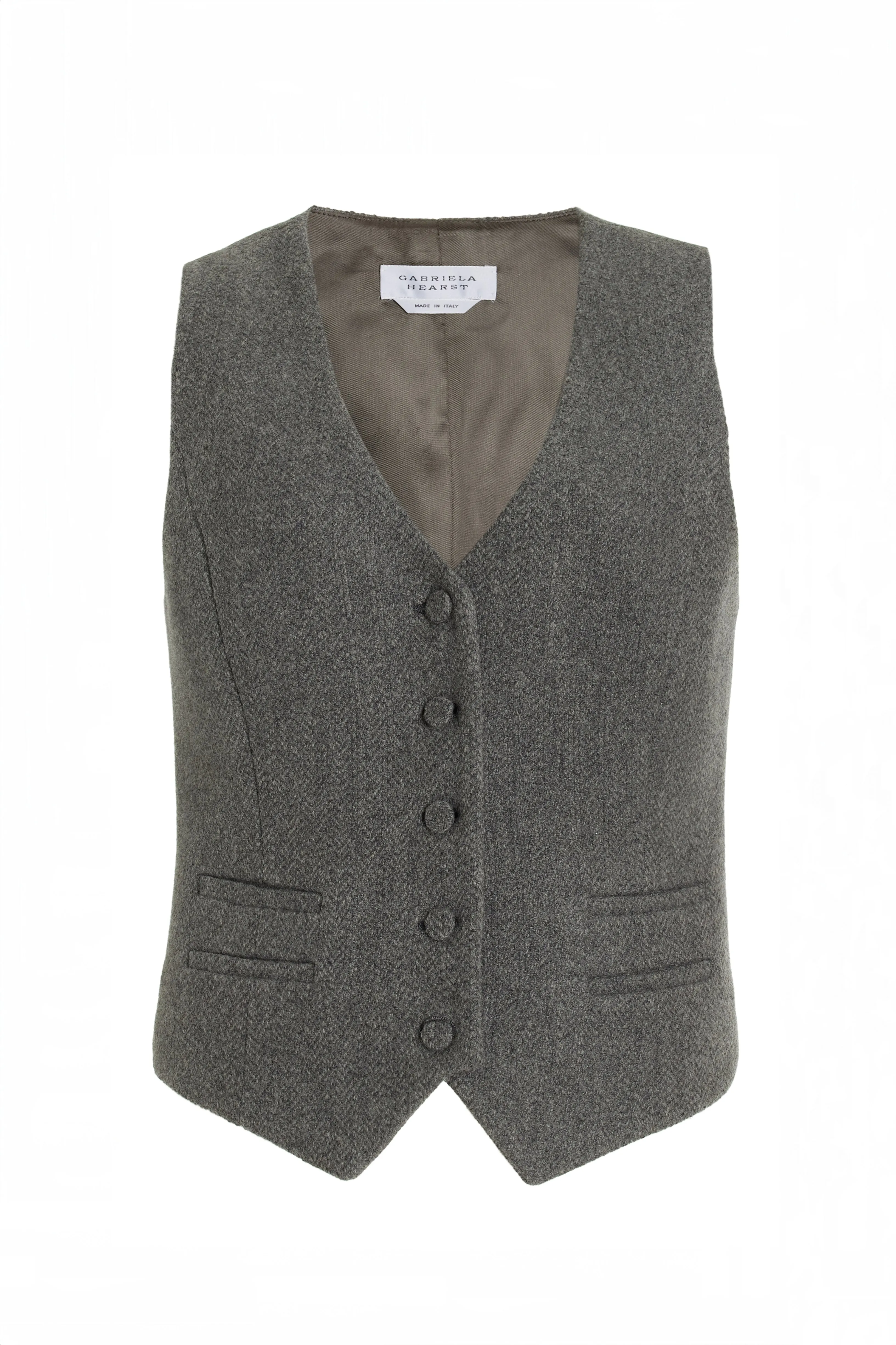Coleridge Vest in Dark Grey Multi Virgin Wool Cashmere Herringbone