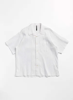 Cotton Nylon Seersucker Open Collar Shirt