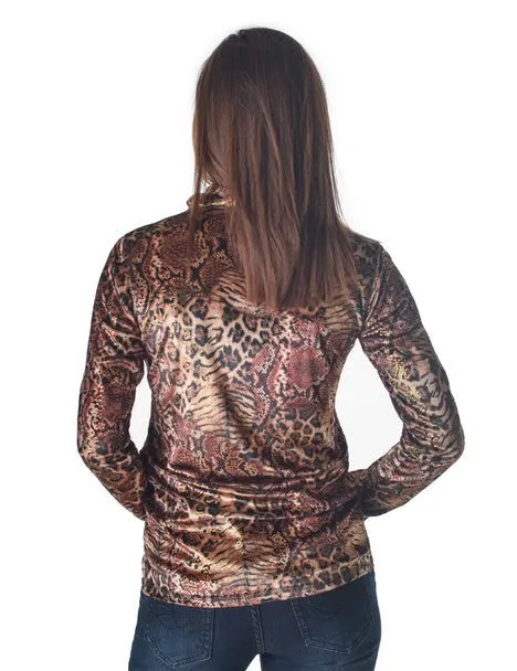 Cowgirl Tuff Womens Quarter Zip Cadet Brown Poly/Spandex Athletic Shell Jacket