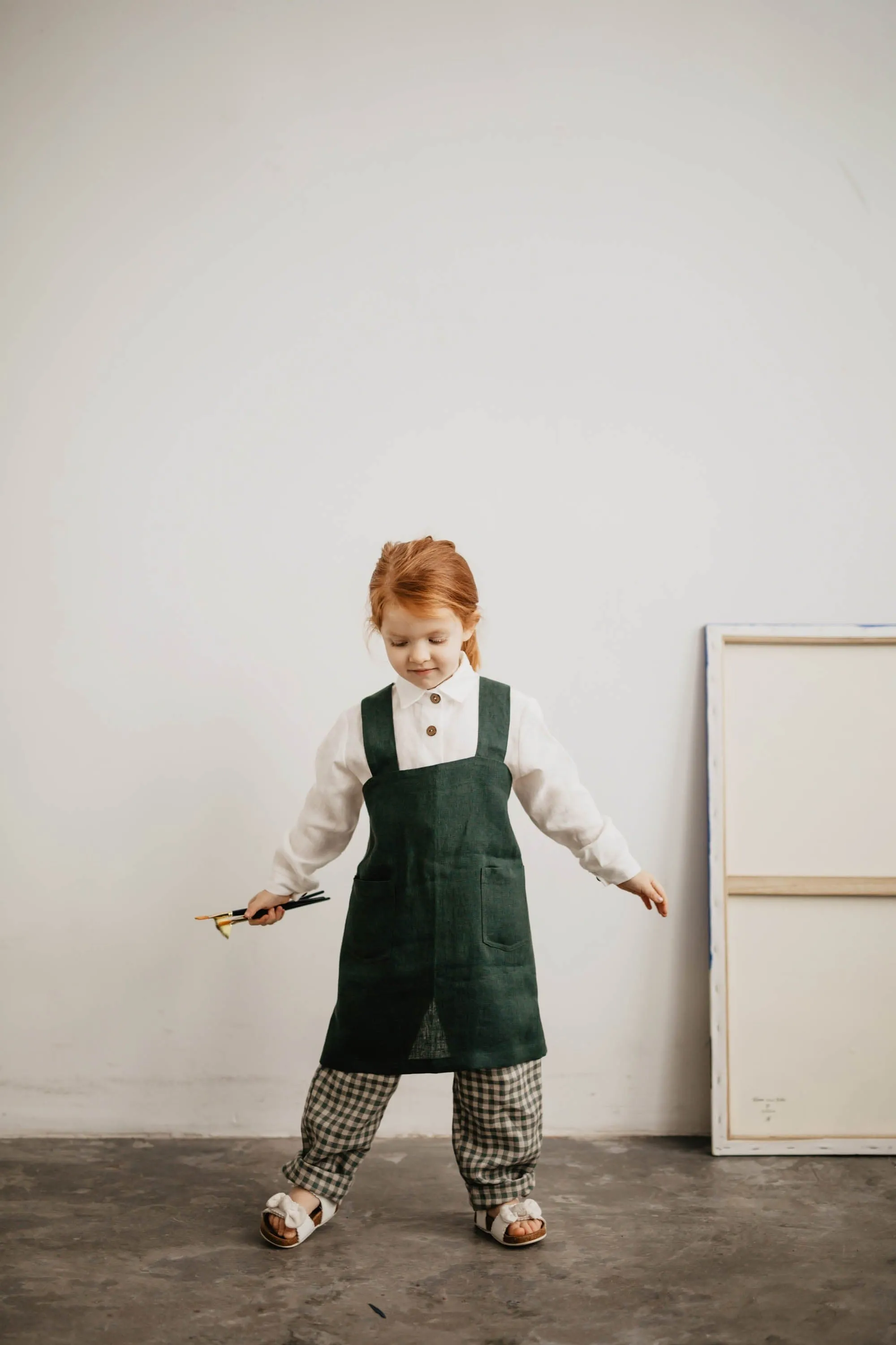 Dirvolira Kids Linen Pinafore Apron | Multiple Colours