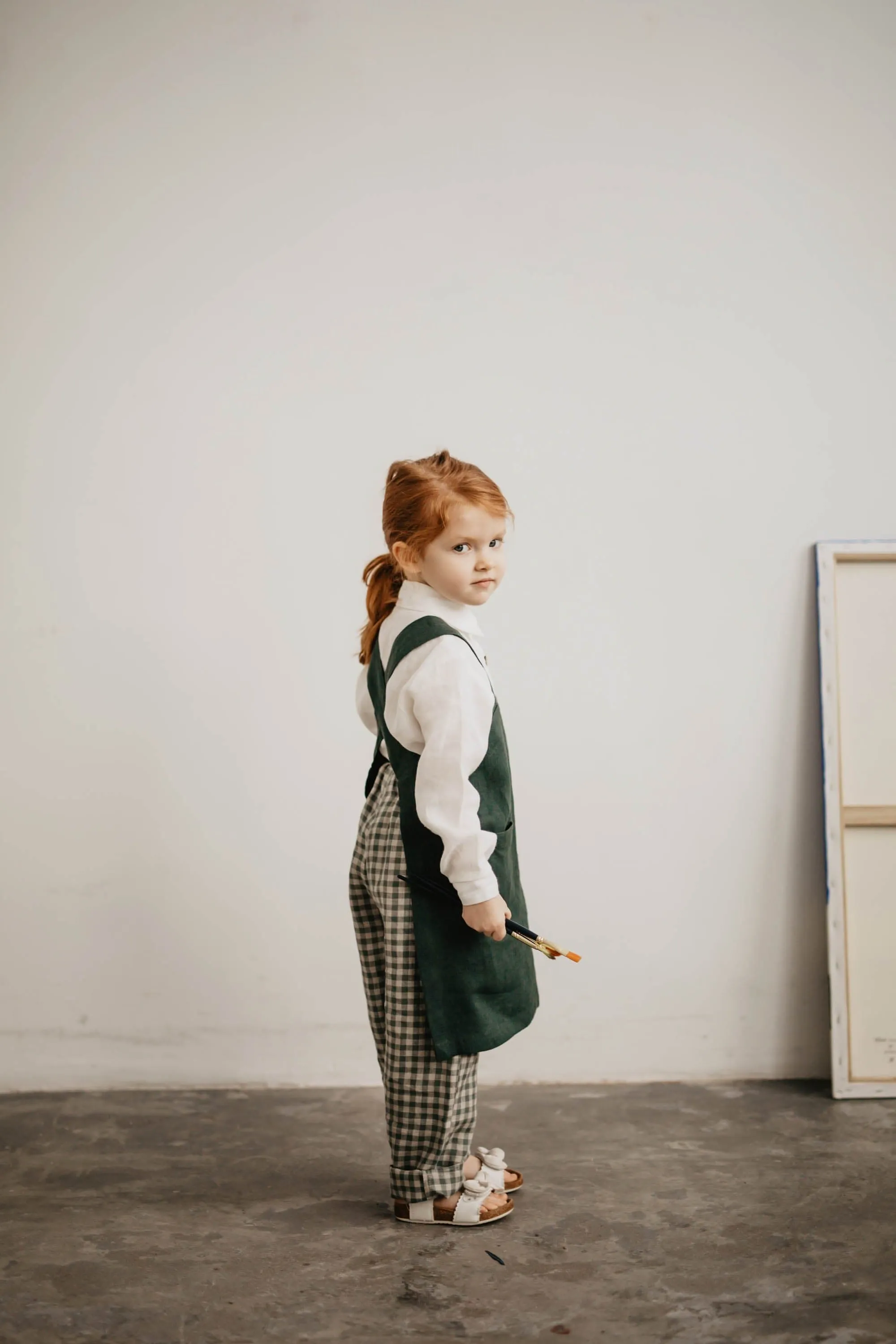 Dirvolira Kids Linen Pinafore Apron | Multiple Colours