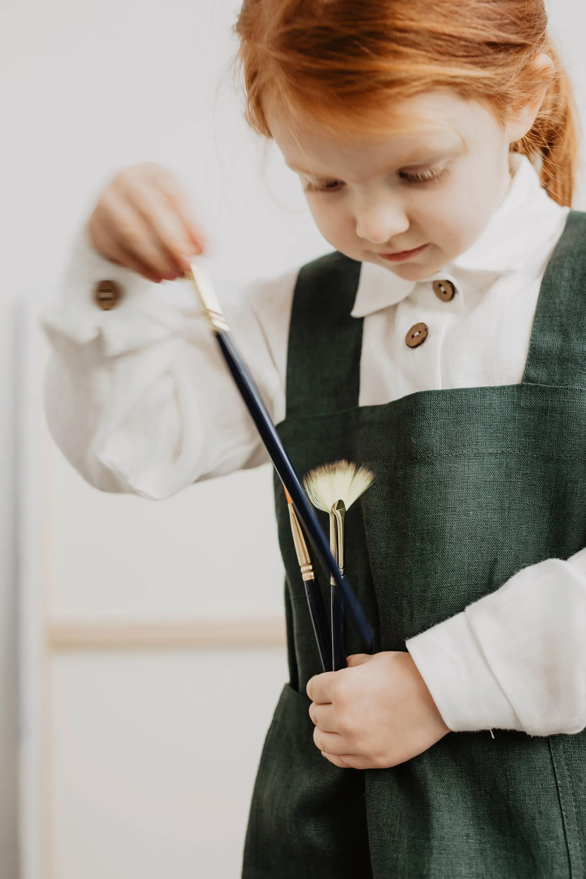 Dirvolira Kids Linen Pinafore Apron | Multiple Colours