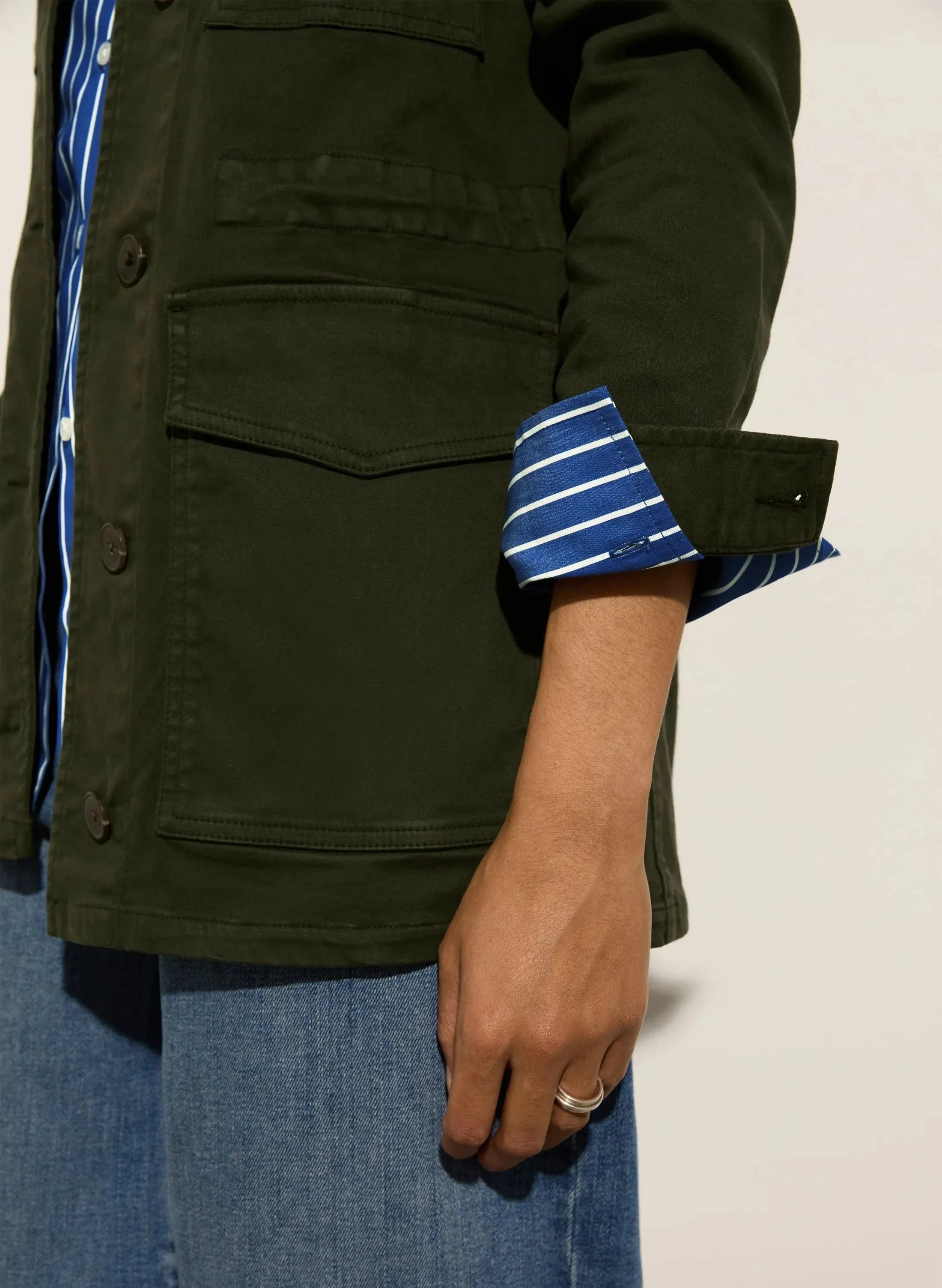 Drake Organic Cotton Utility Jacket | Deep Khaki