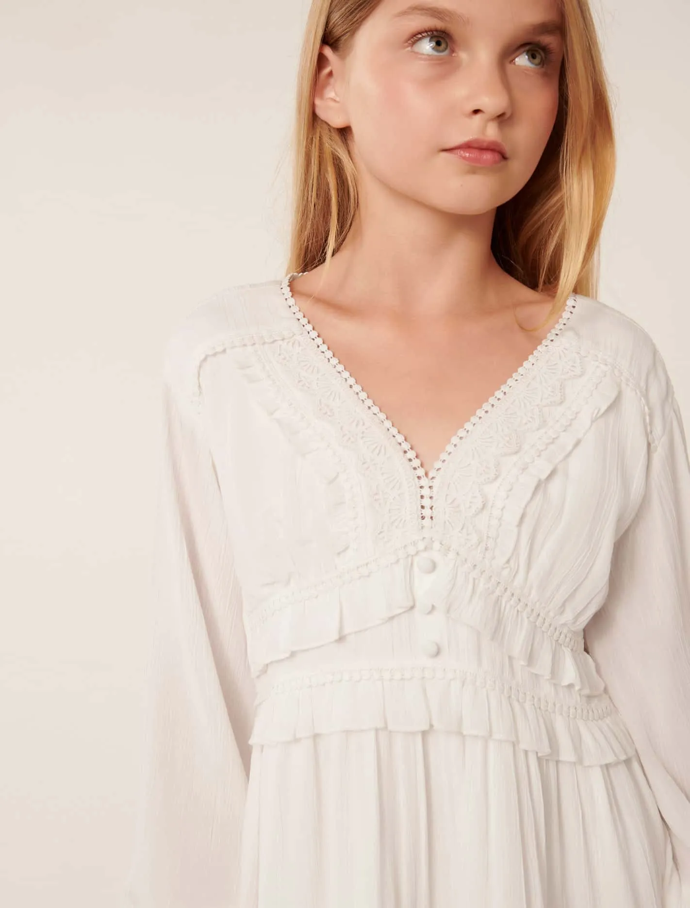 Everly Teen Lace Trim Dress