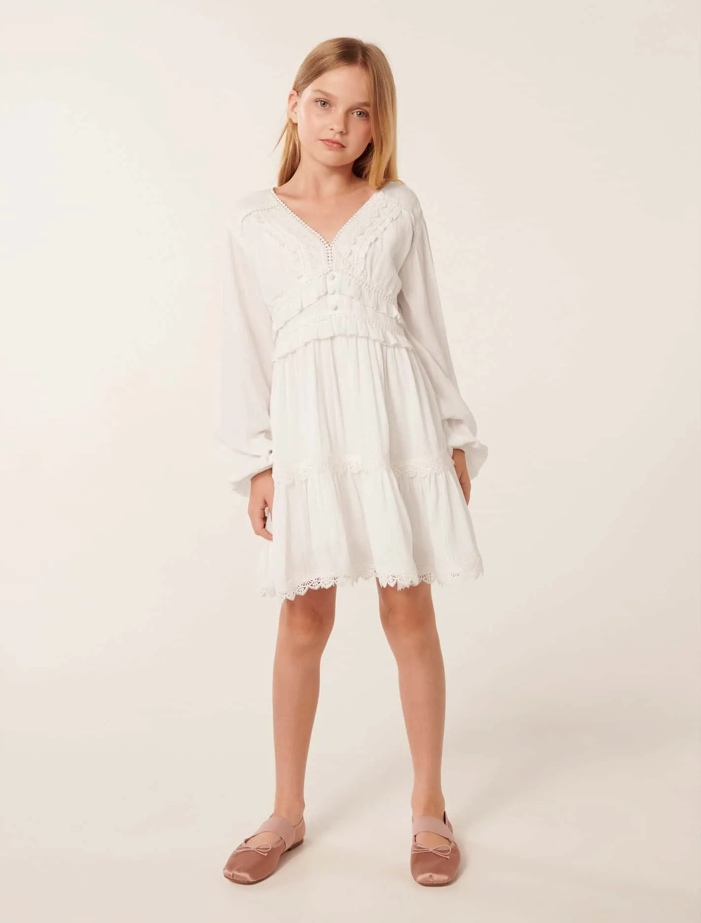 Everly Teen Lace Trim Dress