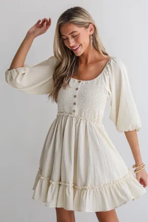 FINAL SALE - Divine Silhouette Cream Mini Dress