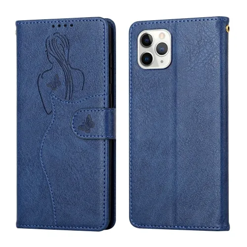 For iPhone 11 Beauty Girl Embossing Pattern Horizontal Flip Leather Case with Holder  Card
