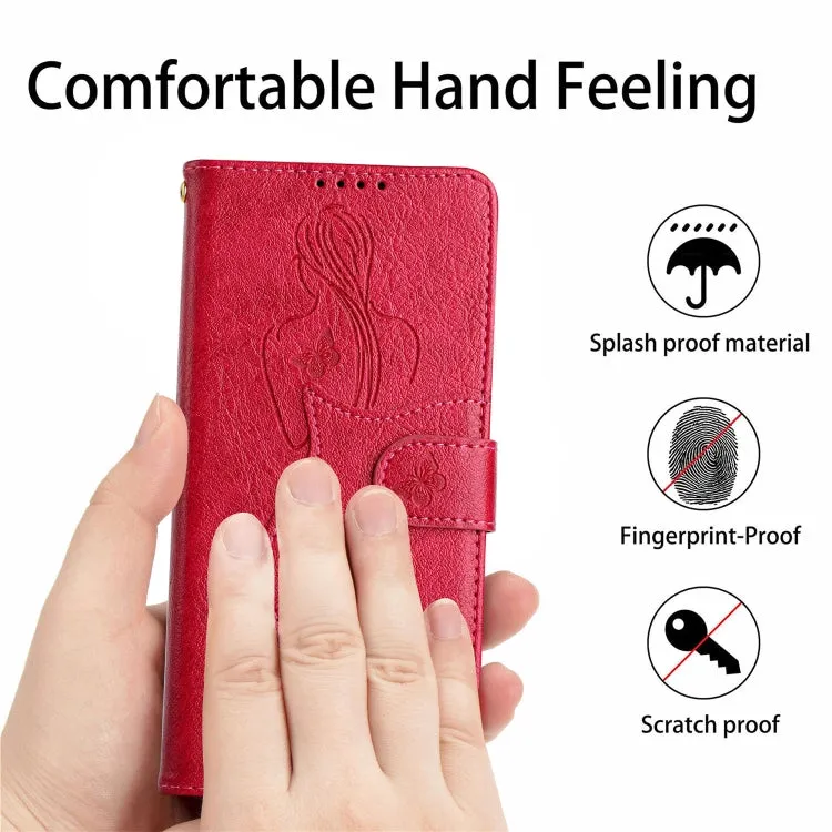 For iPhone 11 Beauty Girl Embossing Pattern Horizontal Flip Leather Case with Holder  Card