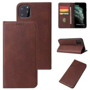 For iPhone 11 Calf Texture Magnetic Horizontal Flip Leather Case with Holder  Card Slots