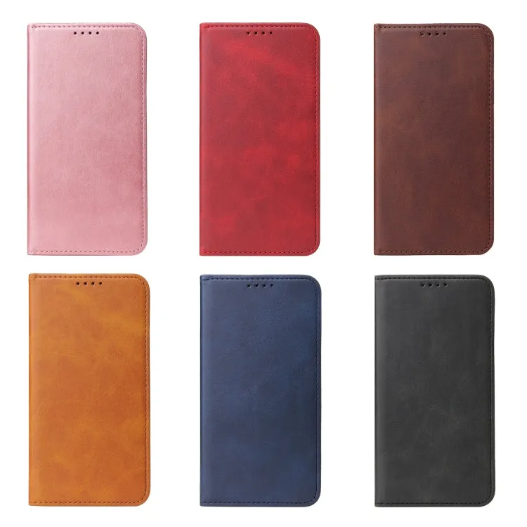 For iPhone 11 Calf Texture Magnetic Horizontal Flip Leather Case with Holder  Card Slots