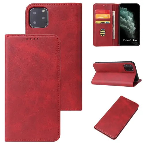 For iPhone 11 Calf Texture Magnetic Horizontal Flip Leather Case with Holder  Card Slots
