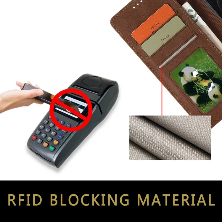 For iPhone 12 Frosted Anti-theft Brush Horizontal Flip Leather Case with Holder  Card Slots