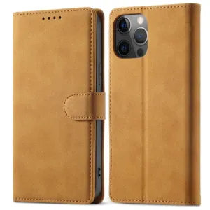For iPhone 12 Frosted Anti-theft Brush Horizontal Flip Leather Case with Holder  Card Slots