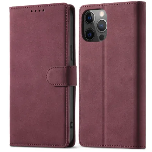 For iPhone 12 Frosted Anti-theft Brush Horizontal Flip Leather Case with Holder  Card Slots