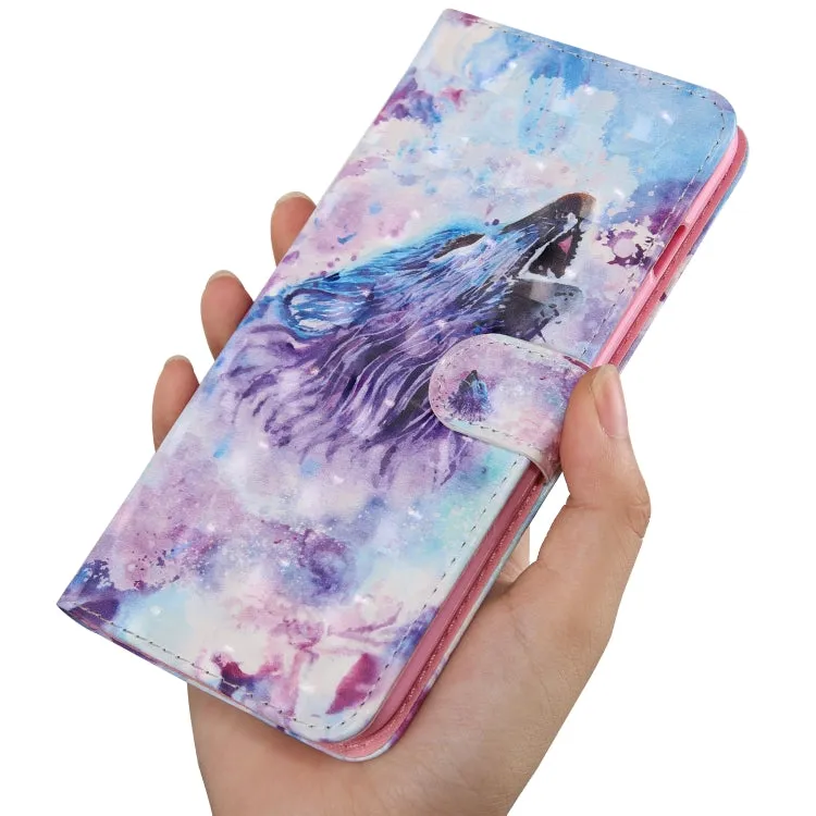 For Samaung Galaxy S22 5G 3D Painted Pattern Horizontal Flip Leather Phone Case with Holder