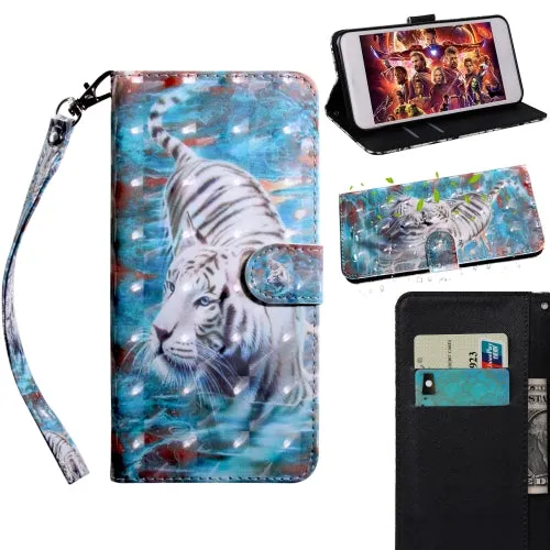 For Samaung Galaxy S22 5G 3D Painted Pattern Horizontal Flip Leather Phone Case with Holder