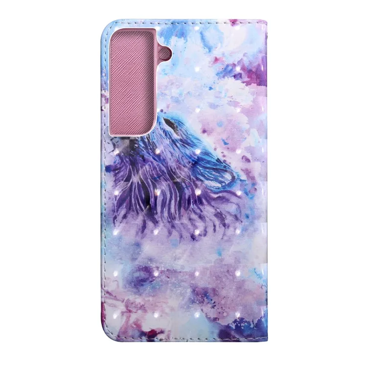For Samaung Galaxy S22 5G 3D Painted Pattern Horizontal Flip Leather Phone Case with Holder