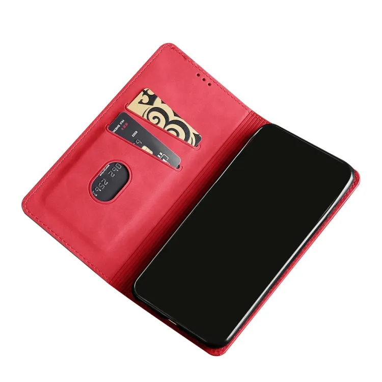 For Samaung Galaxy S22 5G Skin Feel Magnetic Horizontal Flip Leather Case with Holder  Card