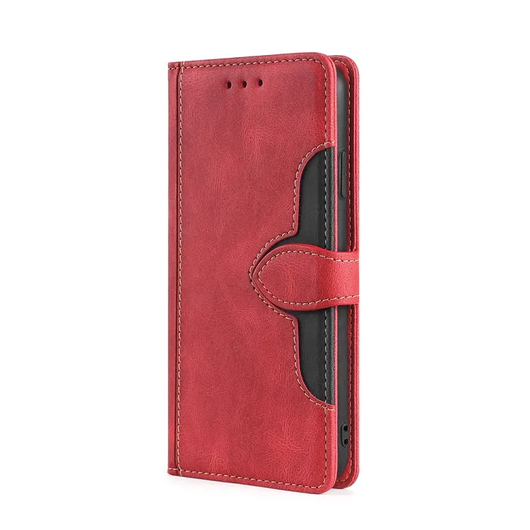 For Samaung Galaxy S22 5G Skin Feel Straw Hat Horizontal Flip Leather Case with Holder  Card