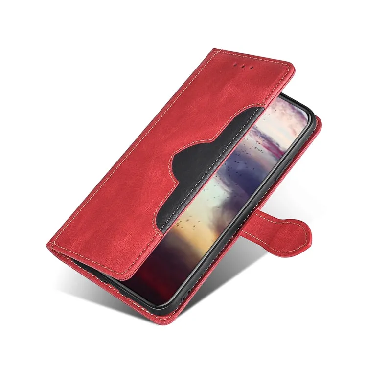 For Samaung Galaxy S22 5G Skin Feel Straw Hat Horizontal Flip Leather Case with Holder  Card