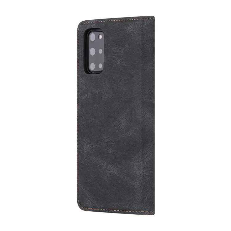 For Samsung Galaxy Note 20 Skin Feel Pressure Line Magnetic Horizontal Flip Leather Case with Holder