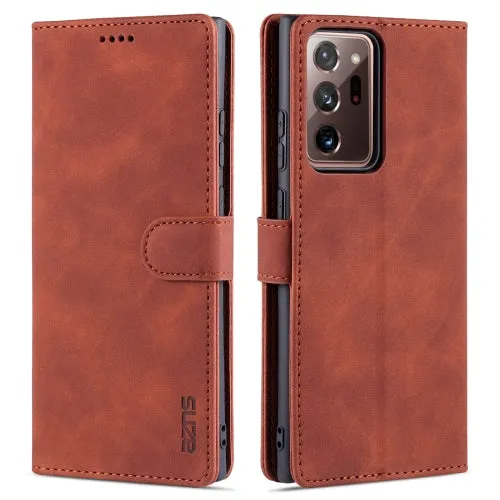 For Samsung Galaxy Note20 AZNS Skin Feel Calf Texture Horizontal Flip Leather Case with Card Slots