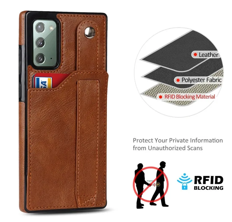 For Samsung Galaxy Note20 Crazy Horse Texture Shockproof TPU   PU Leather Case with Card Slot