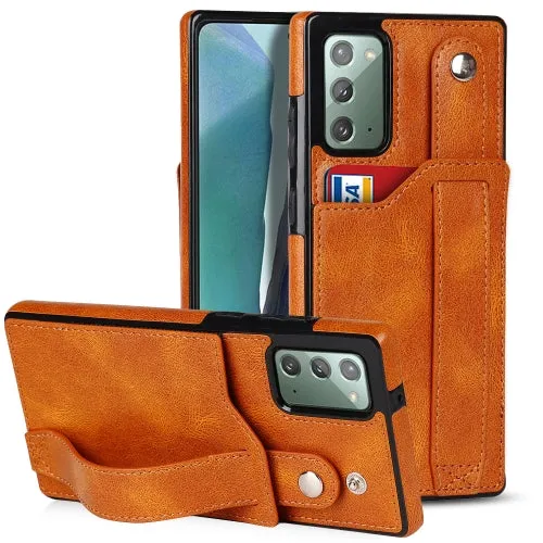 For Samsung Galaxy Note20 Crazy Horse Texture Shockproof TPU   PU Leather Case with Card Slot