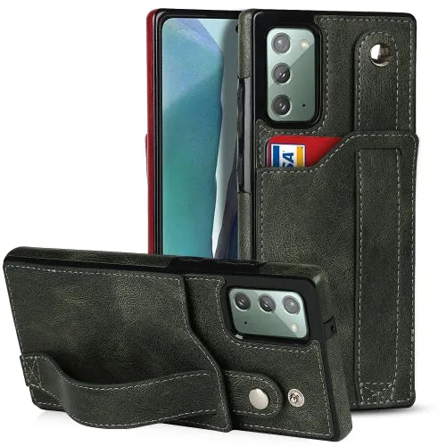 For Samsung Galaxy Note20 Crazy Horse Texture Shockproof TPU   PU Leather Case with Card Slot