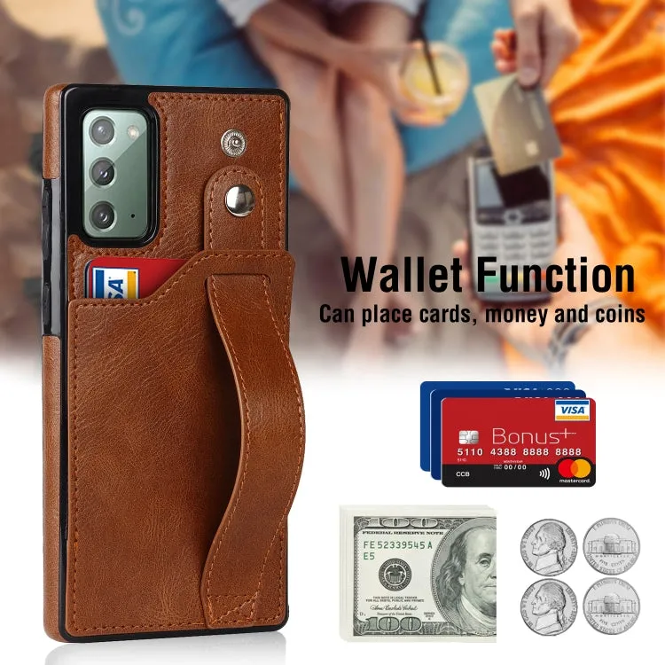 For Samsung Galaxy Note20 Crazy Horse Texture Shockproof TPU   PU Leather Case with Card Slot