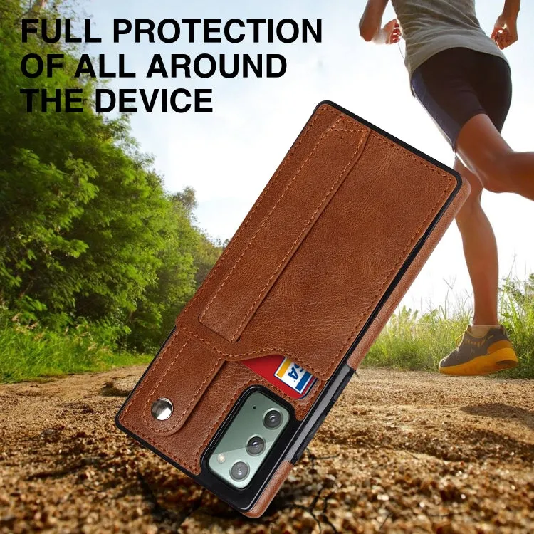 For Samsung Galaxy Note20 Crazy Horse Texture Shockproof TPU   PU Leather Case with Card Slot
