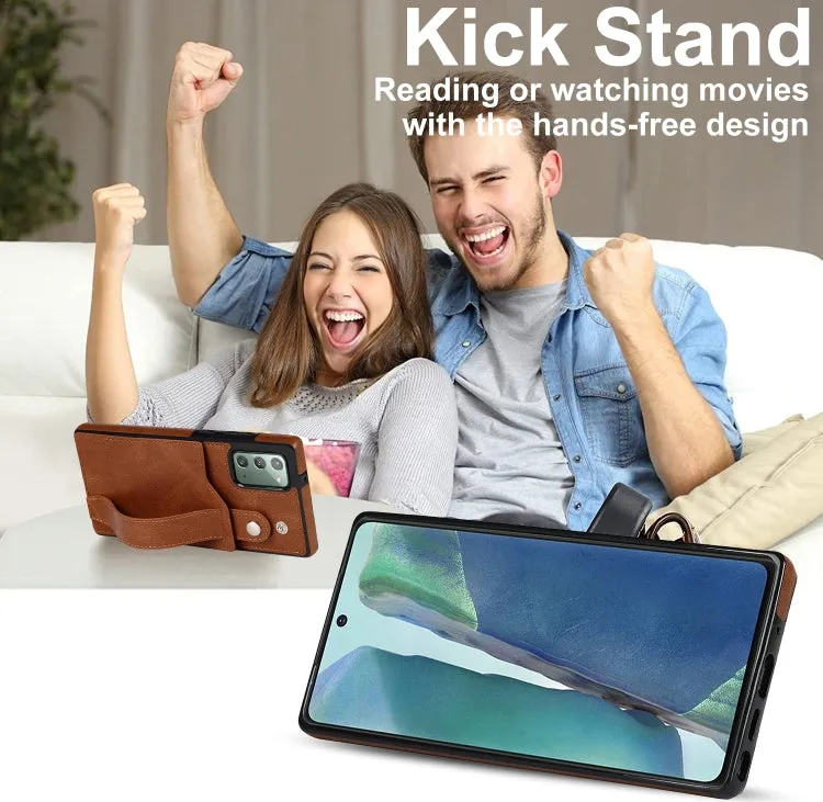 For Samsung Galaxy Note20 Crazy Horse Texture Shockproof TPU   PU Leather Case with Card Slot