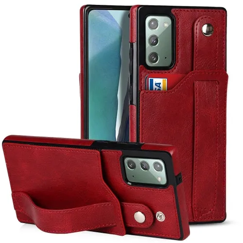 For Samsung Galaxy Note20 Crazy Horse Texture Shockproof TPU   PU Leather Case with Card Slot