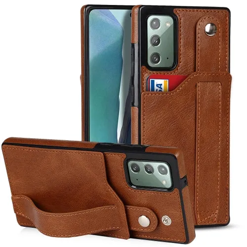 For Samsung Galaxy Note20 Crazy Horse Texture Shockproof TPU   PU Leather Case with Card Slot