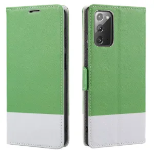 For Samsung Galaxy Note20 Cross Texture Magnetic Horizontal Flip Leather Case with Card Slots