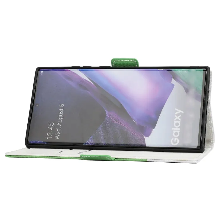 For Samsung Galaxy Note20 Cross Texture Magnetic Horizontal Flip Leather Case with Card Slots