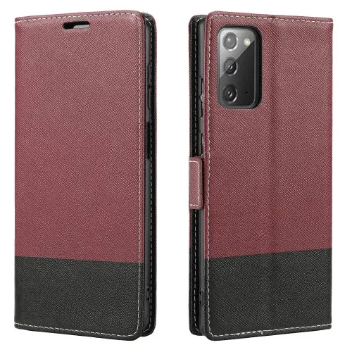 For Samsung Galaxy Note20 Cross Texture Magnetic Horizontal Flip Leather Case with Card Slots