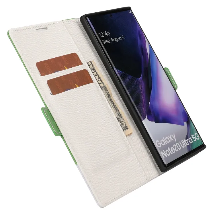For Samsung Galaxy Note20 Cross Texture Magnetic Horizontal Flip Leather Case with Card Slots