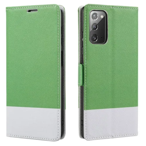For Samsung Galaxy Note20 Cross Texture Magnetic Horizontal Flip Leather Case with Card Slots