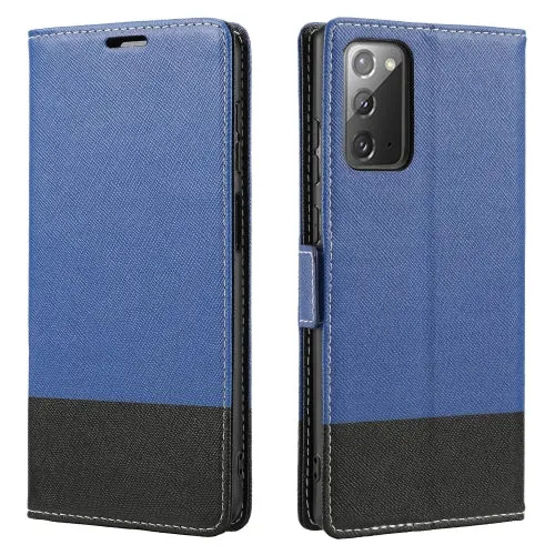 For Samsung Galaxy Note20 Cross Texture Magnetic Horizontal Flip Leather Case with Card Slots