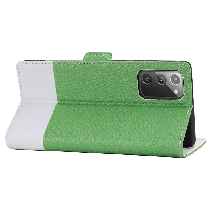 For Samsung Galaxy Note20 Cross Texture Magnetic Horizontal Flip Leather Case with Card Slots