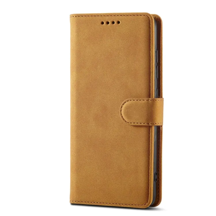 For Samsung Galaxy Note20 Frosted Anti-theft Brush Horizontal Flip Leather Case with Holder